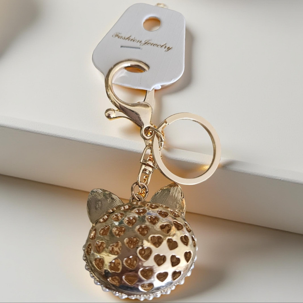 Fox Rhinestone Keychain Pink - Picture 3 of 4